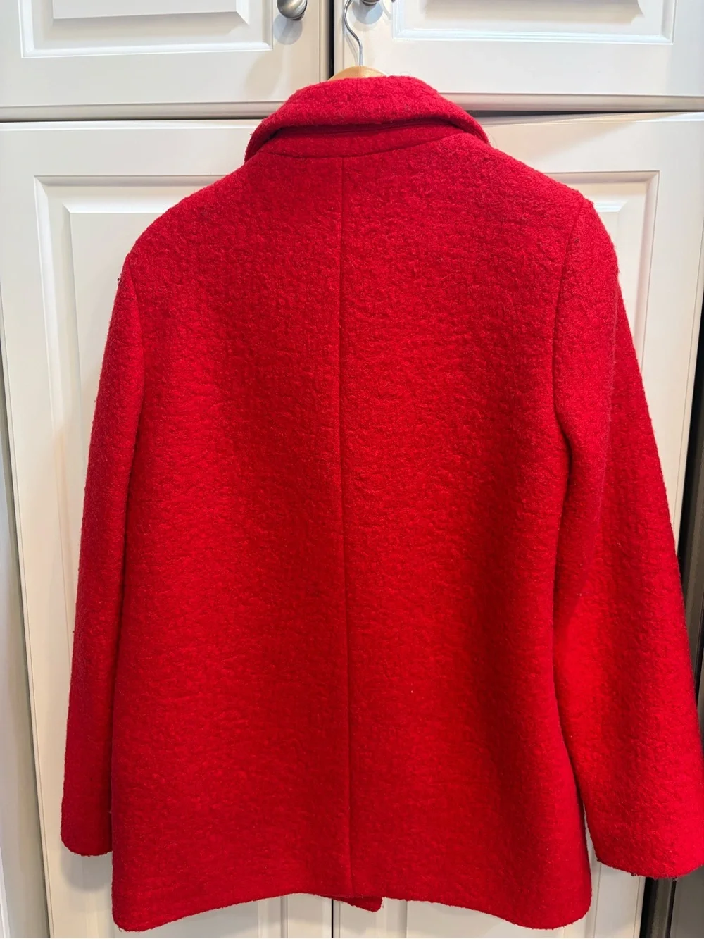 J. Crew Bright Red Wool Pea Coat - Picture 2 of 5